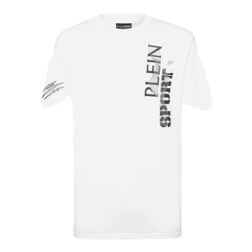 Plein Sport Katoenen Jersey T-shirt met Vet Logo White Heren