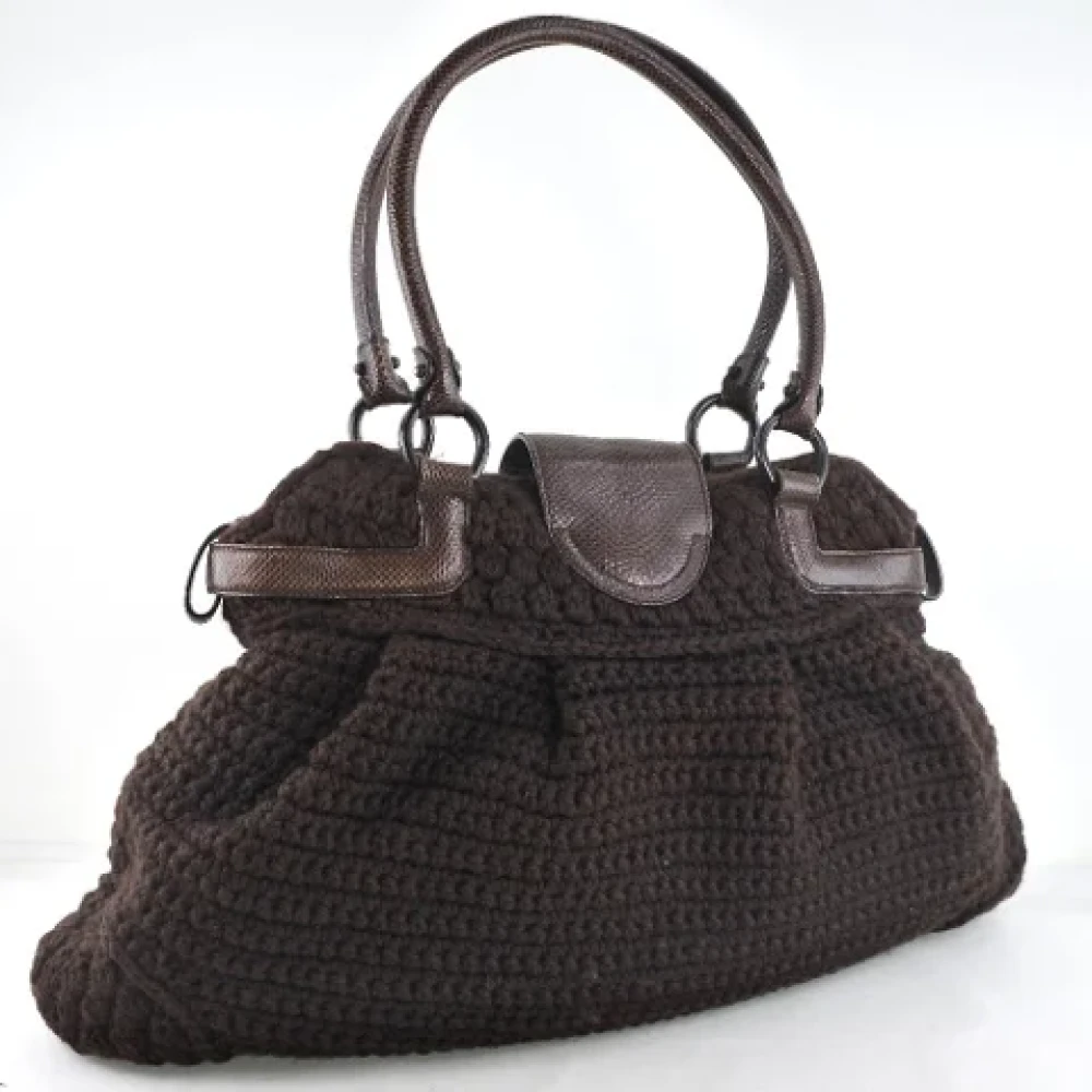 Salvatore Ferragamo Pre-owned Leather shoulder-bags Brown Dames