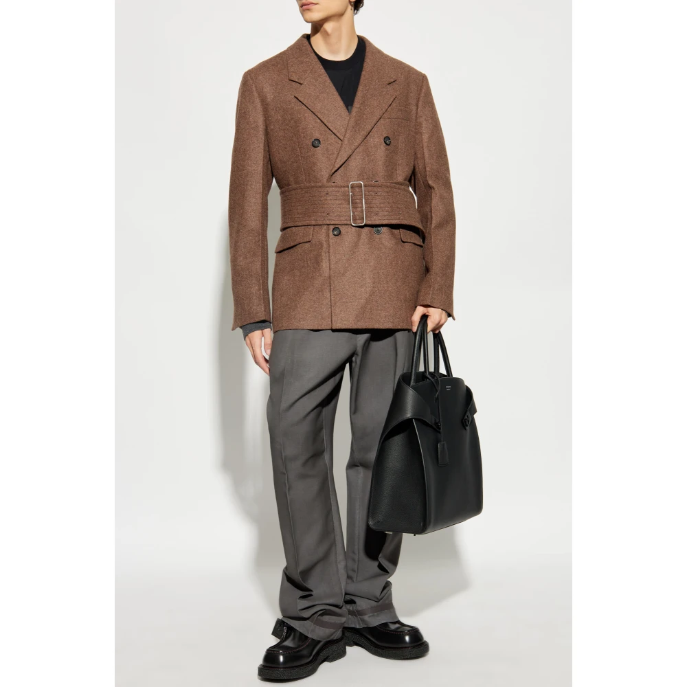 Salvatore Ferragamo Wollen jas Brown Heren