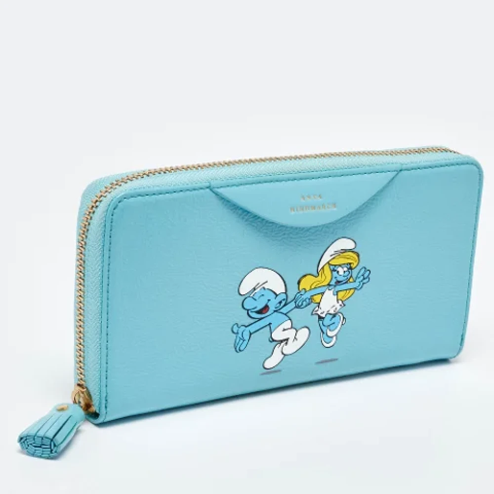 Anya Hindmarch Pre-owned Leather wallets Blue Dames