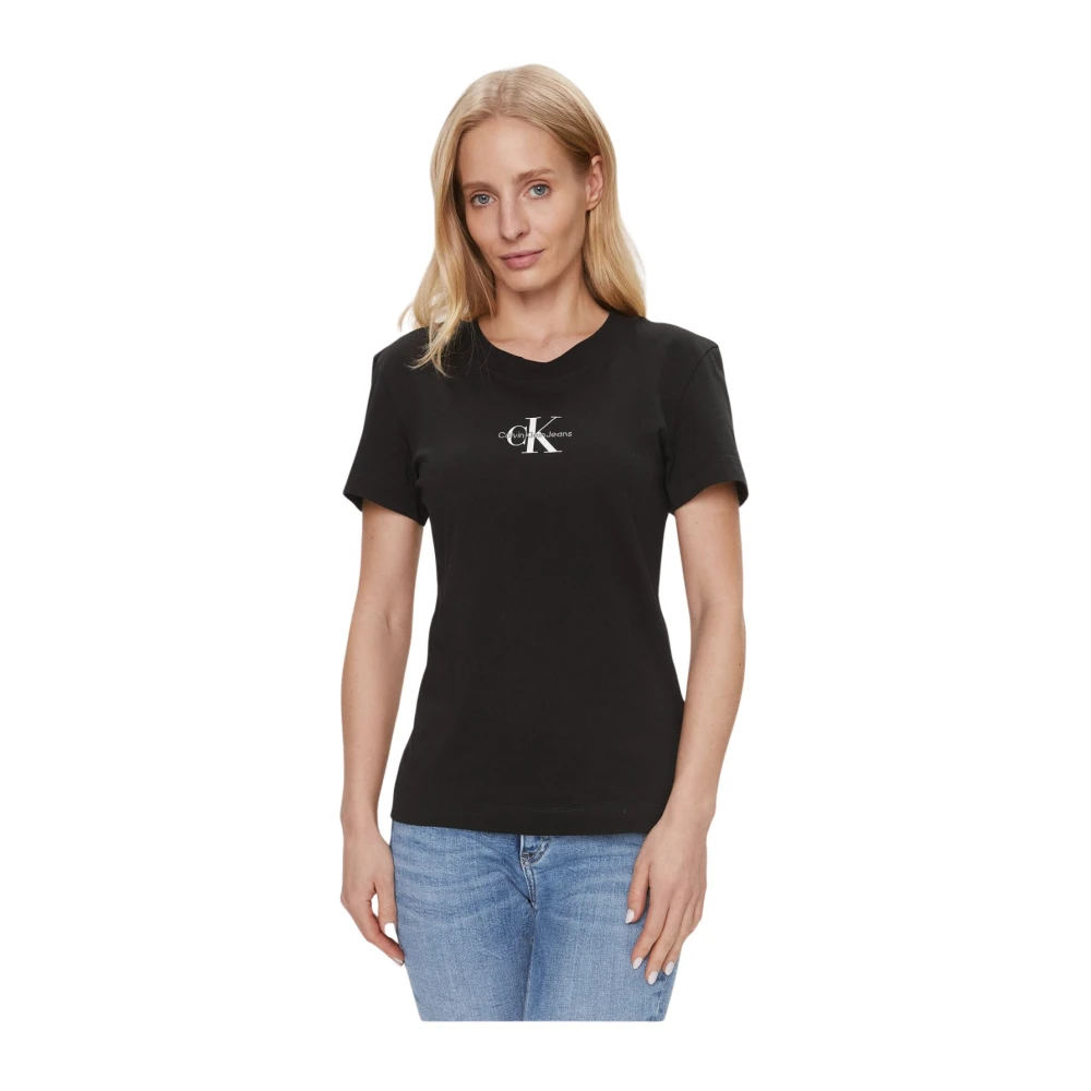 Calvin Klein Basis Katoenen T-Shirt Zwart Black Dames