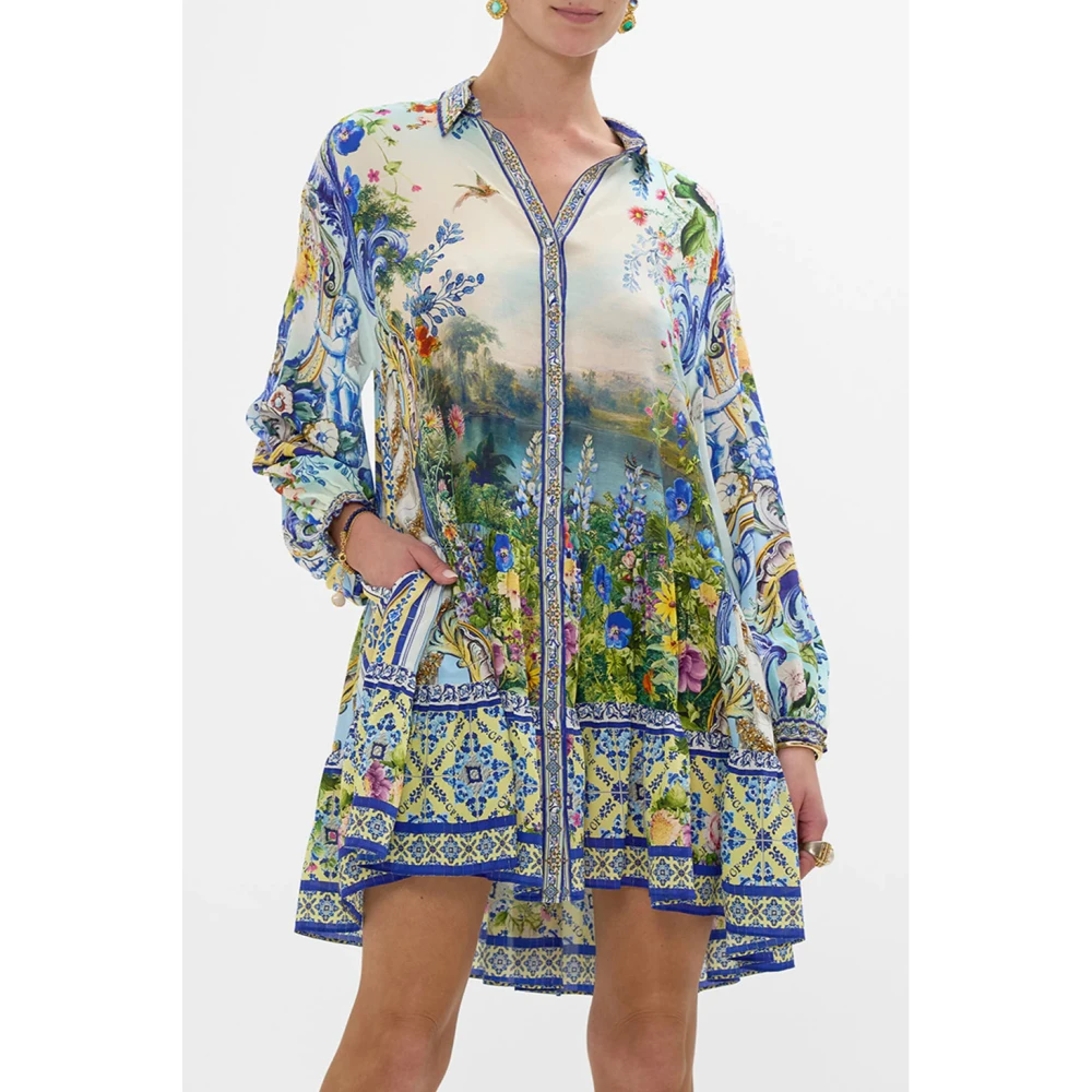 Camilla Zijden gelaagde korte jurk Wall To Wall Wonders Multicolor Dames