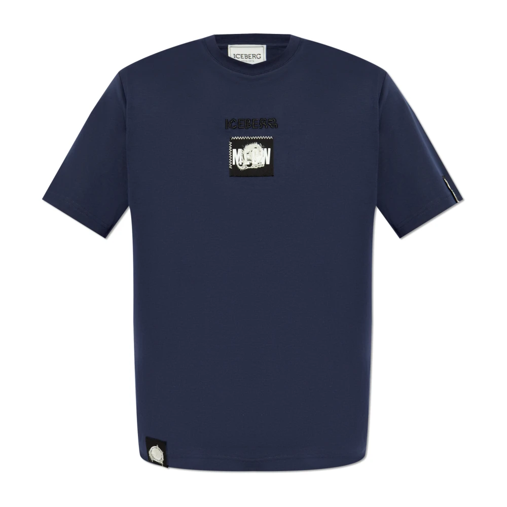 Iceberg T-shirt met patches Blue Heren