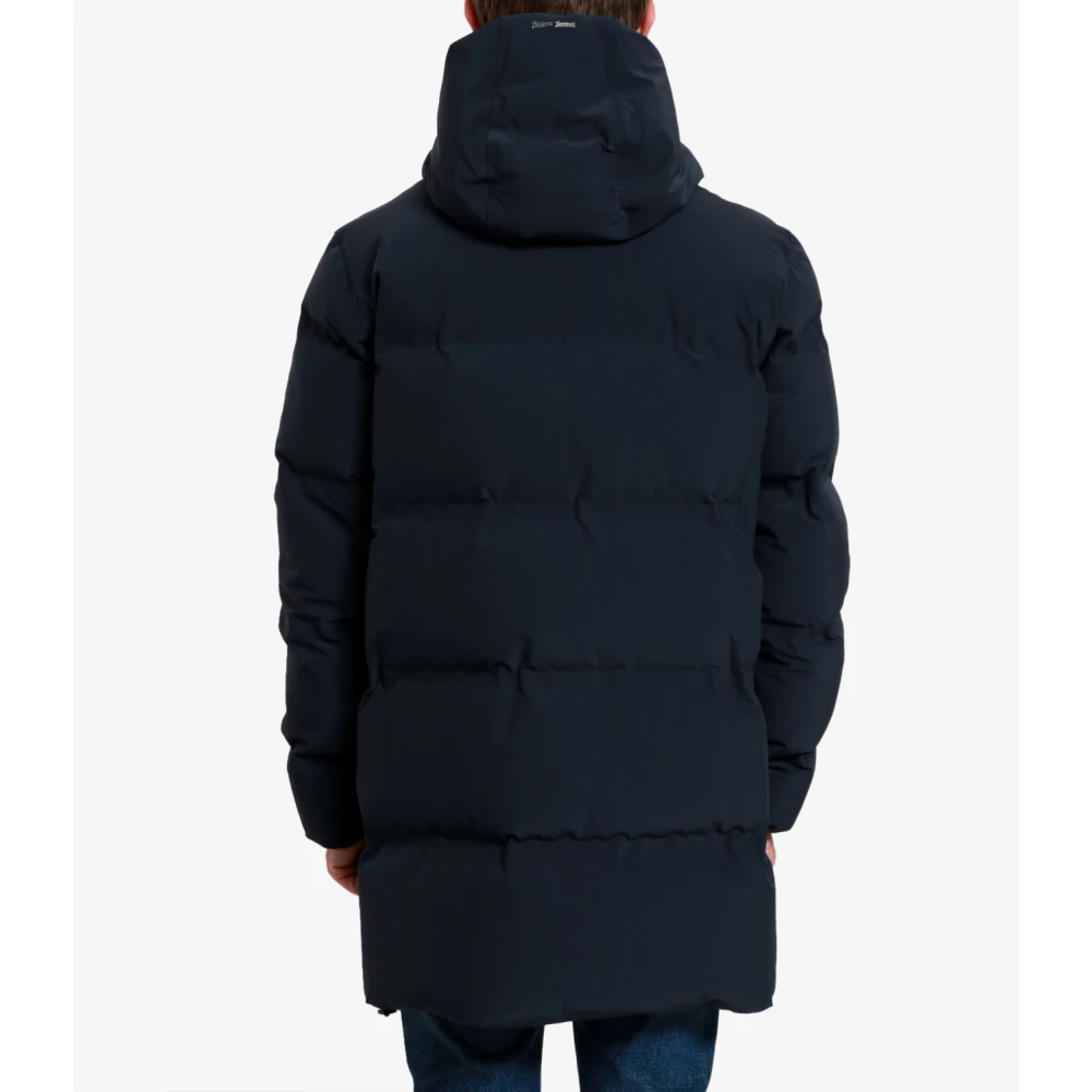Herno Blauwe Waterdichte Donsjas met Capuchon Blue Heren