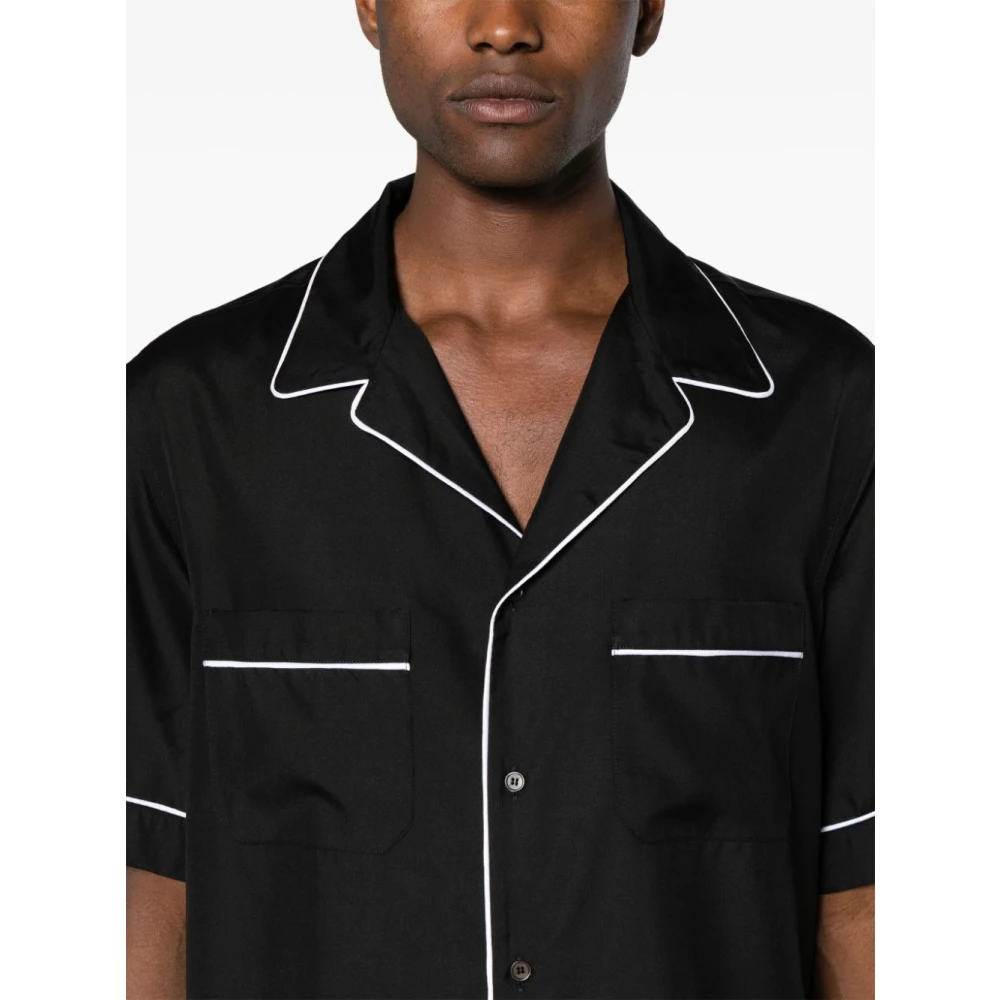 Valentino Short Sleeve Shirts Black Heren