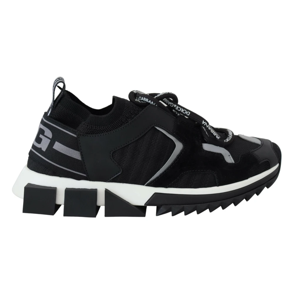 Dolce & Gabbana Women's Black Luxury Monochrome Slip-On Sneakers
