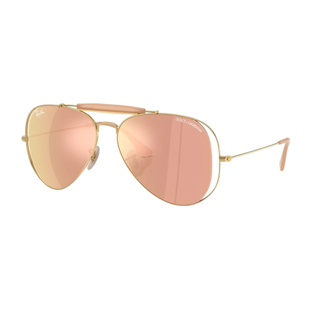 Ray-Ban Unisex Sunglass The Outdoorsman By Dolce&Gabbana - Frame color: Arista Gold, Lens color: Dark Brown Mirror Rose Gold - Image 3