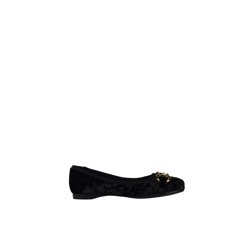 Jeffrey Campbell Velvet Gesp Ballerina Black Dames