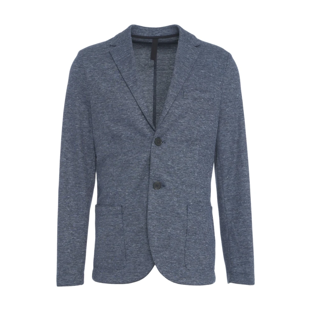 Harris Wharf London Blå Linne Blend Blazer Stiligt Design Blue, Herr