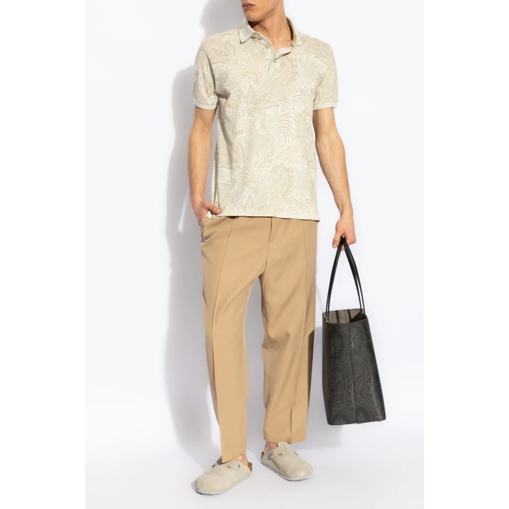 ETRO Gestreepte polo Beige Heren