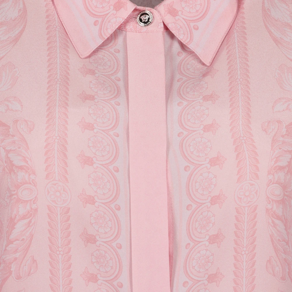 Versace Barocco Zijden Overhemd Pink Dames