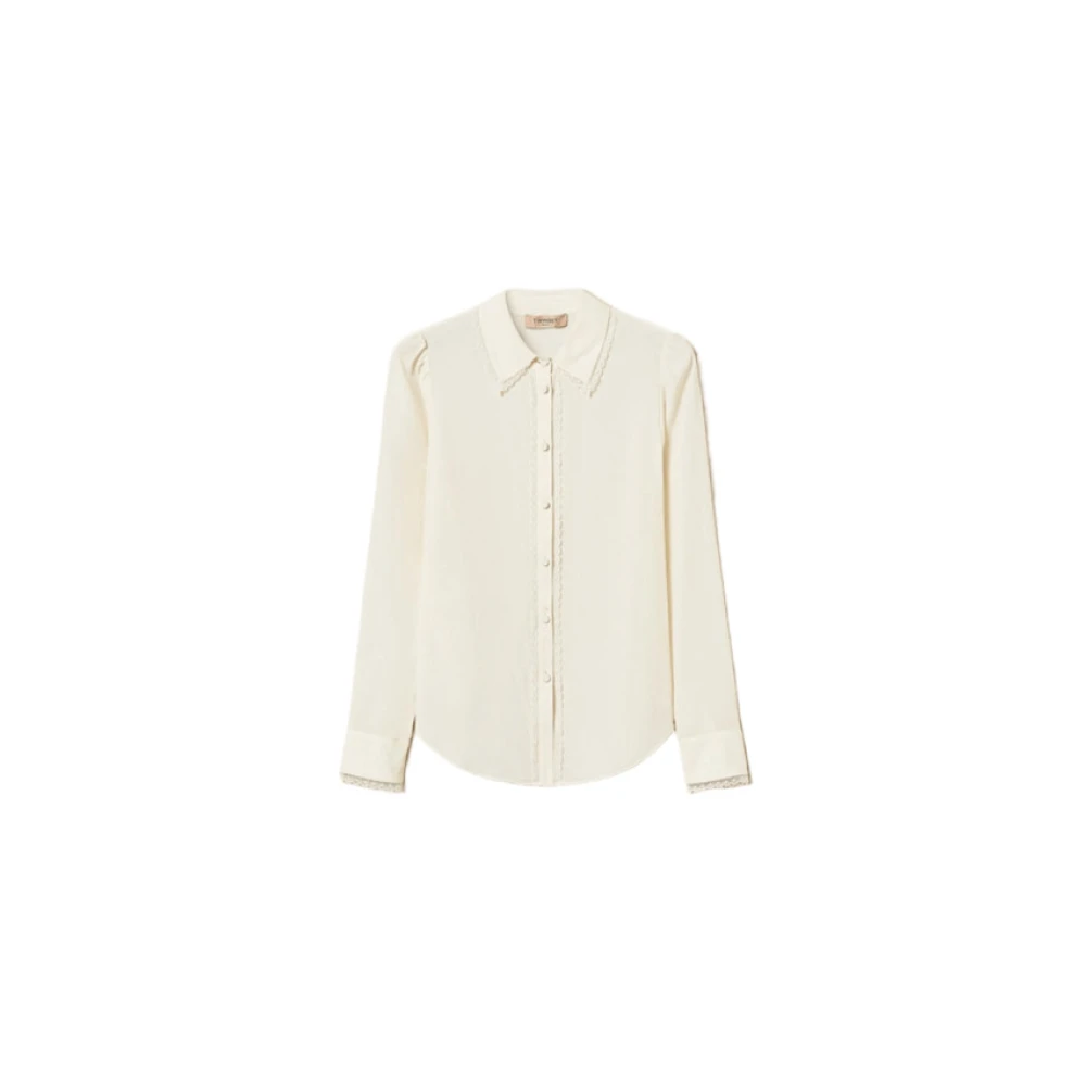 Twinset Women's Gray Crêpe De Chine Silk Blend Shirt