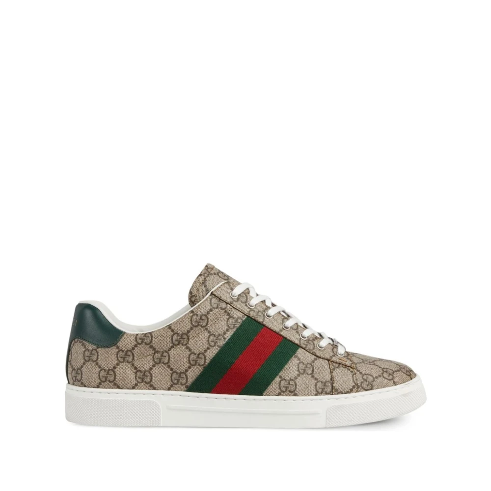 Gucci Ace sneaker met Web Heren Schoenen Beige
