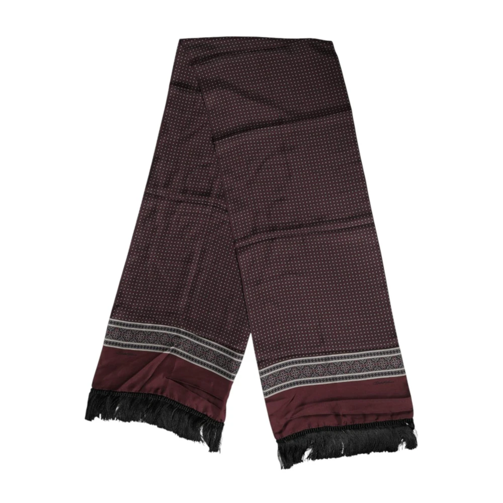Dolce & Gabbana Men's Brown Elegant Dotted Skinny Silk Scarf