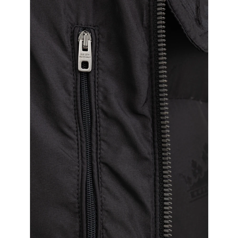 Dolce & Gabbana Zwarte All Over Logo Jas Black Heren