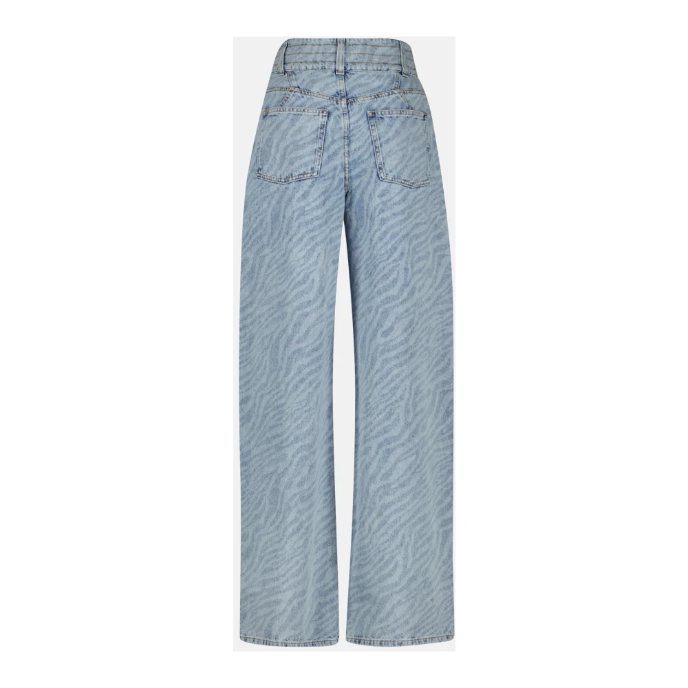 IRO Zebra Print High-Waisted Jeans Blue Dames