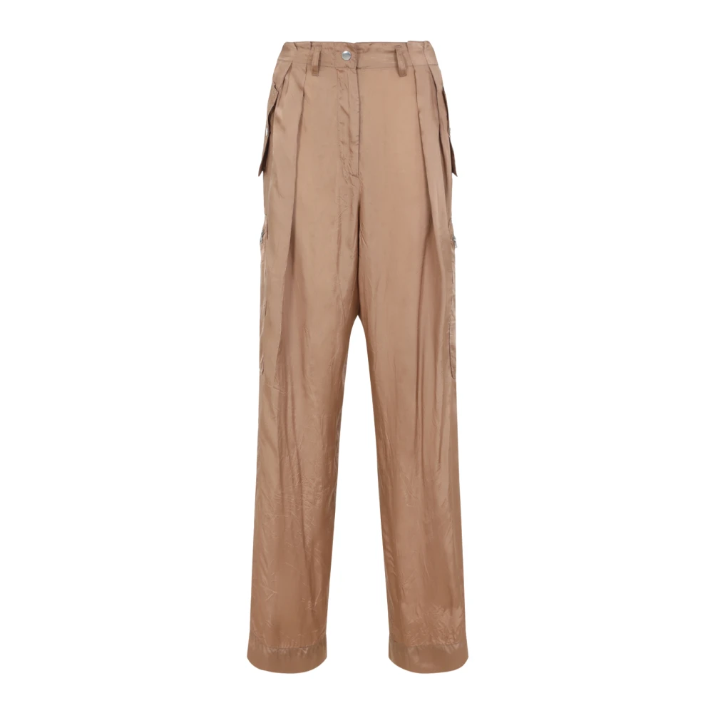 Dries Van Noten Gestreepte Casual Broek Brown Dames