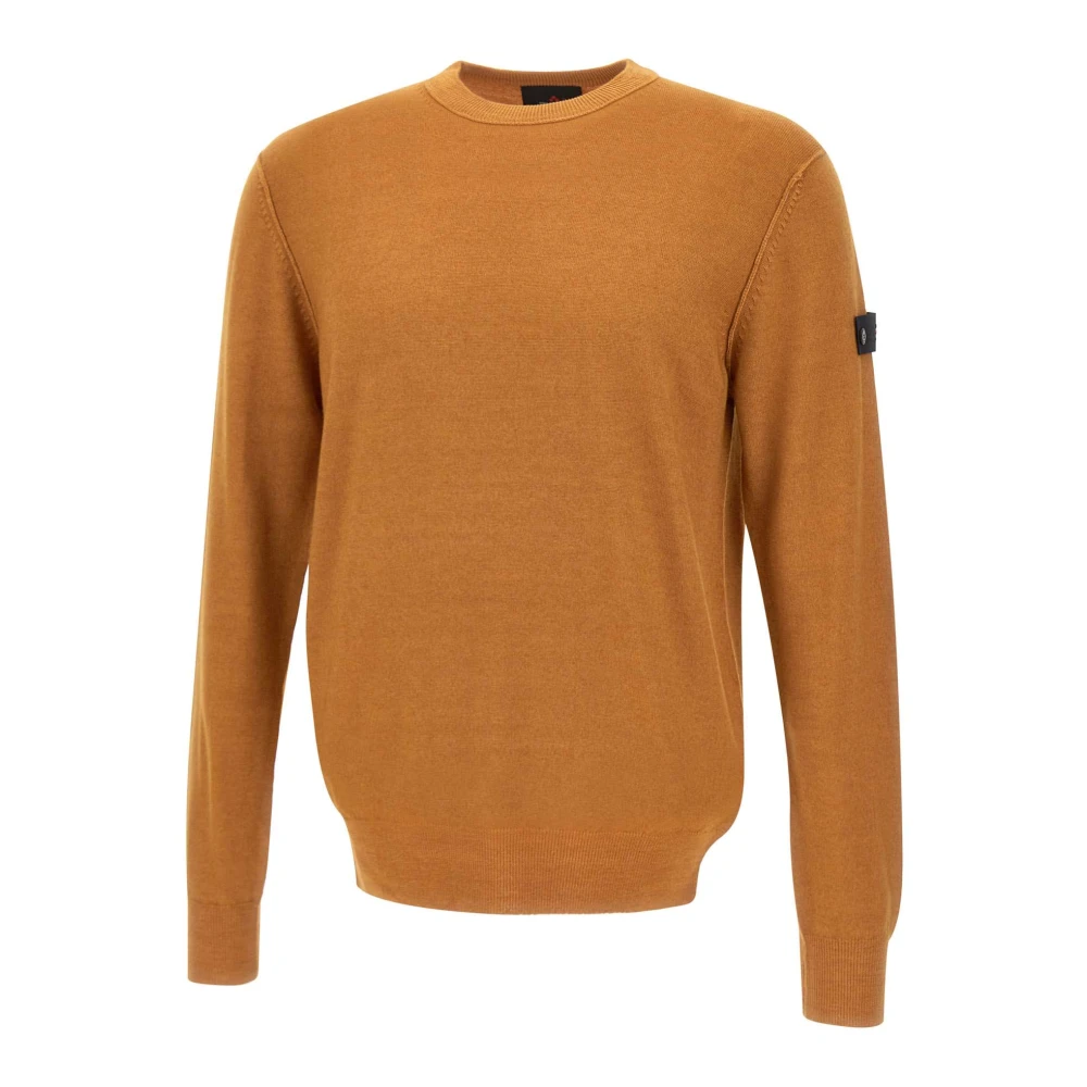Peuterey Bruine Wol Crew Neck Sweater Orange Heren