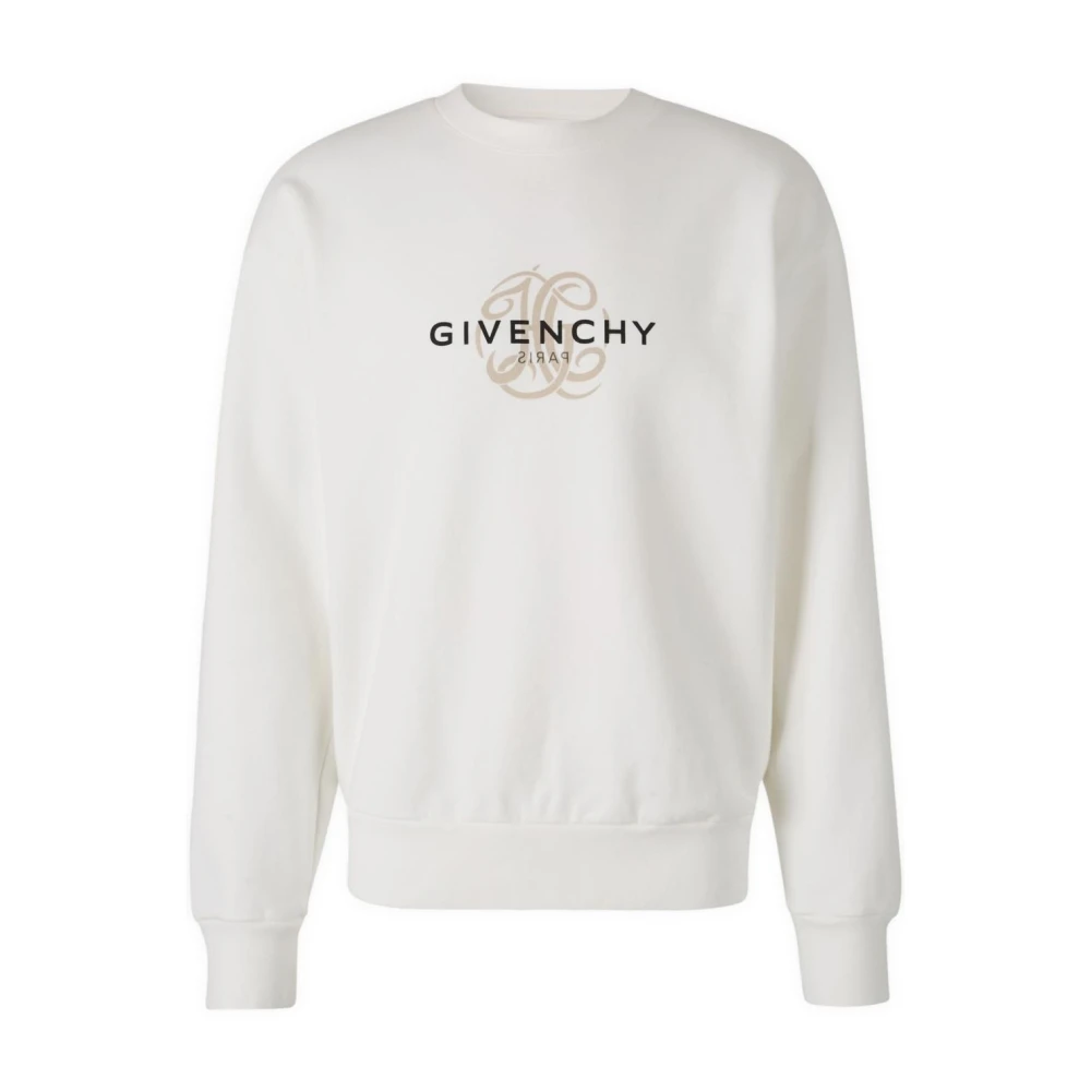 Givenchy Logo Print Sweatshirt Licht Beige White Heren