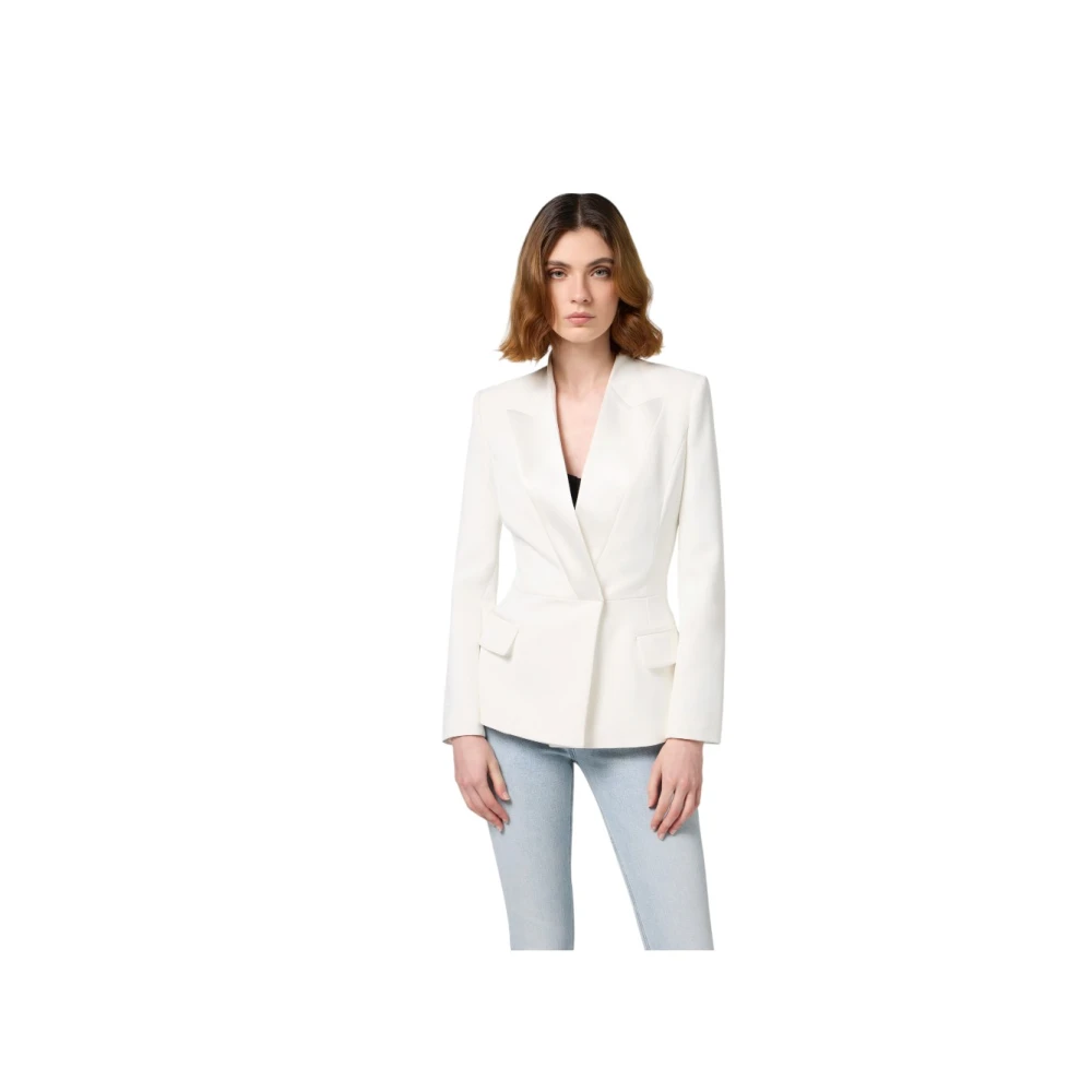 Elisabetta Franchi Stijlvolle Jas voor Vrouwen White Dames