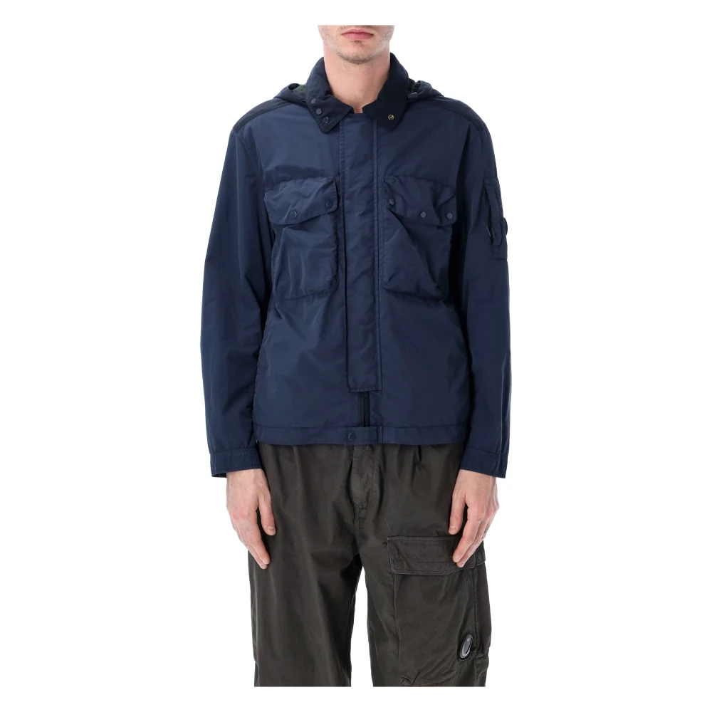 C.p. Company Men's Blue Flatt Nylon Overshirt