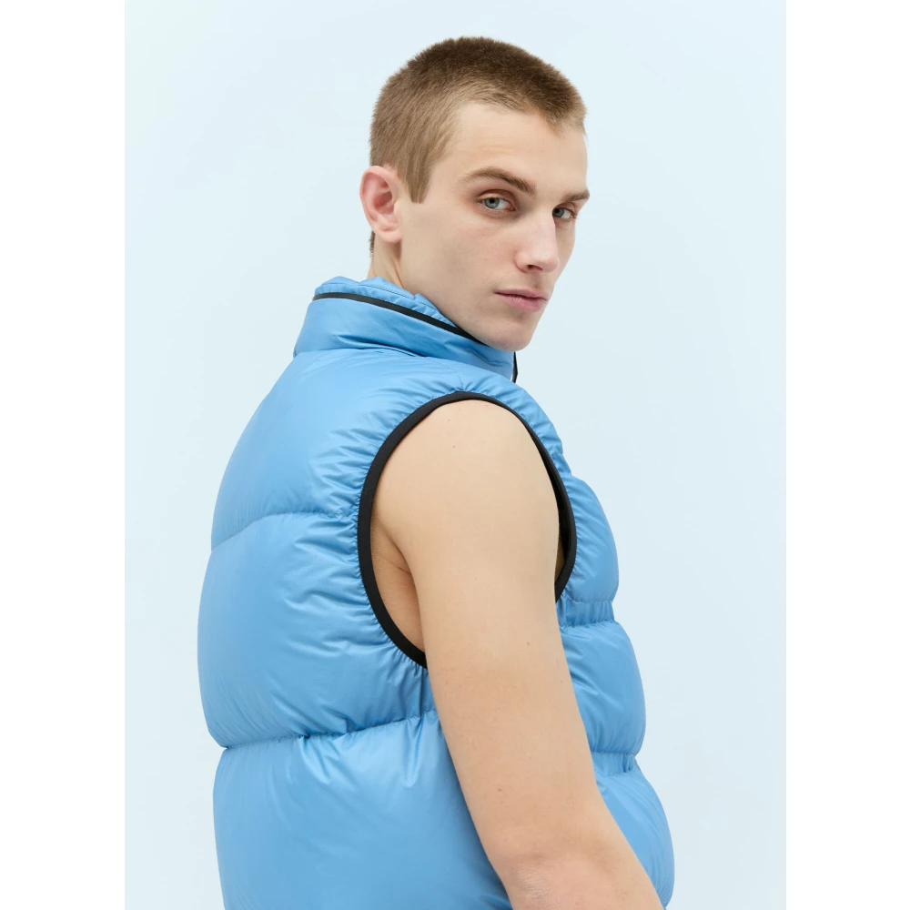 Moncler Dons Gilet met Logo Patch Blue Heren