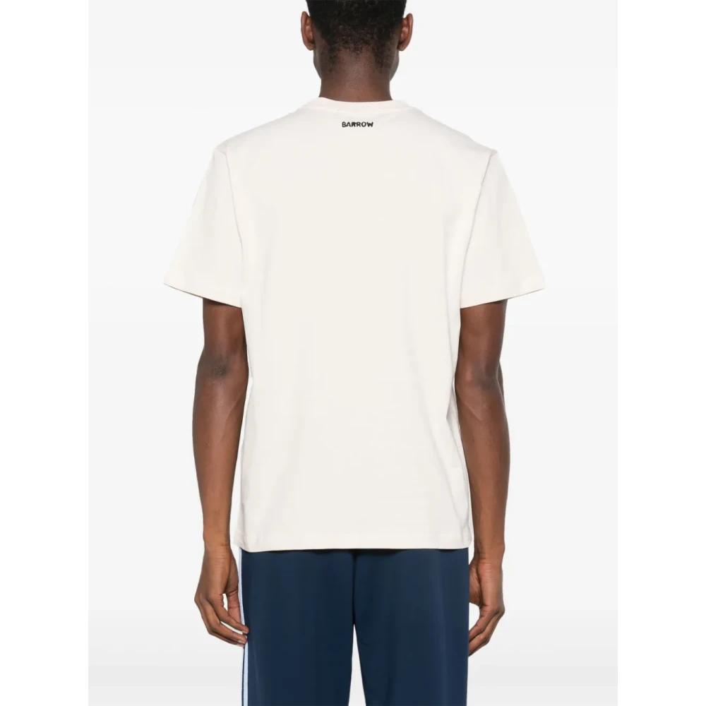 Barrow Witte Crew Neck T-shirt met Logo White Heren