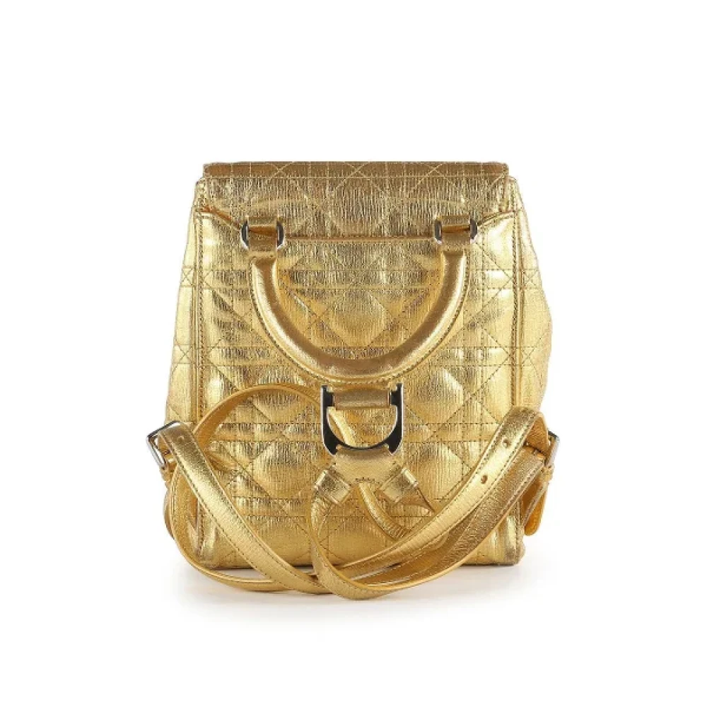 Dior Vintage Pre-owned Leather backpacks Yellow Dames