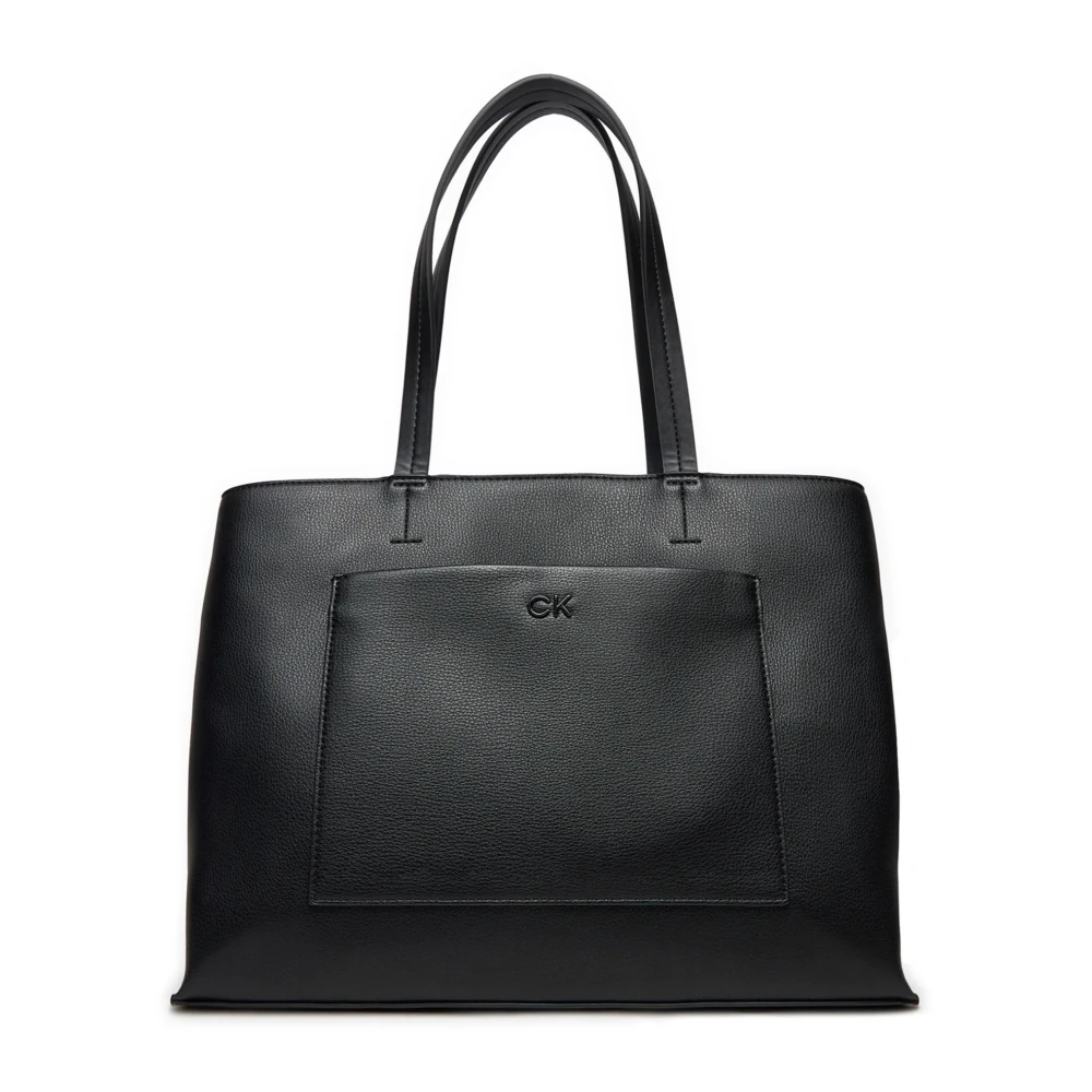 Calvin Klein Daily Medium Tote Pebble Tas Black Dames