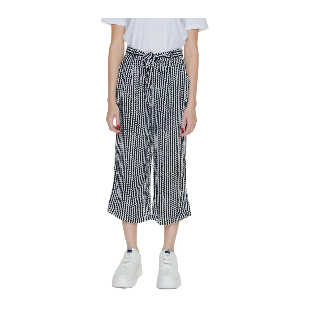 Only Women's Black Geometric Pattern Culottes Relaxed Fit