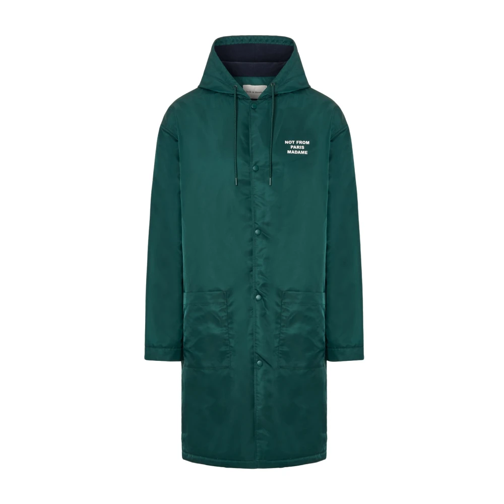 Drole de Monsieur Parka Slogan Jas in Donkergroen Green Heren