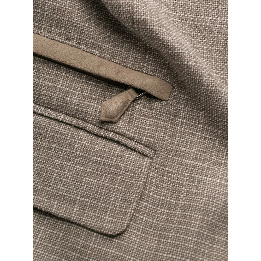 Corneliani Wol Linnen Zijden Jas Beige Heren