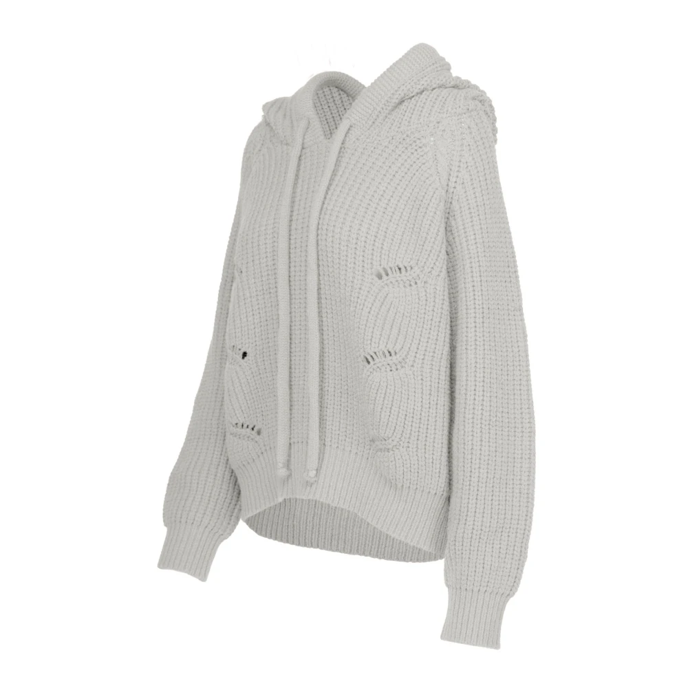 BomBoogie Gezellige Tricot Sweater met Capuchon Gray Dames