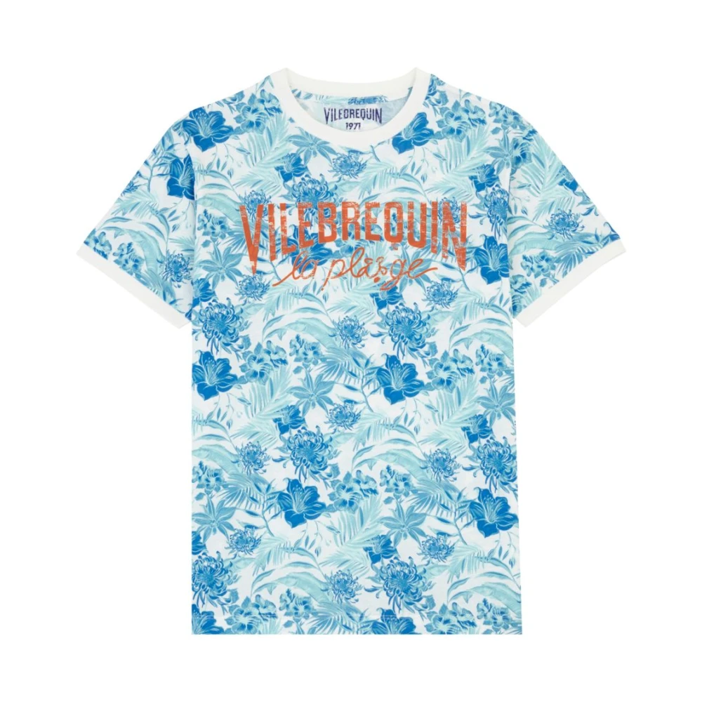 Vilebrequin Tahiti Flowers Katoenen T-shirt Heren Blue Heren