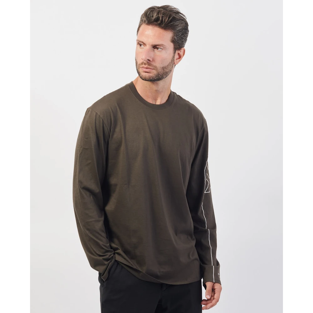 Armani Exchange Groene longsleeve katoenen T-shirt Green Heren
