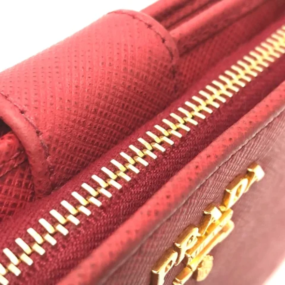 Prada Vintage Pre-owned Leather wallets Red Dames