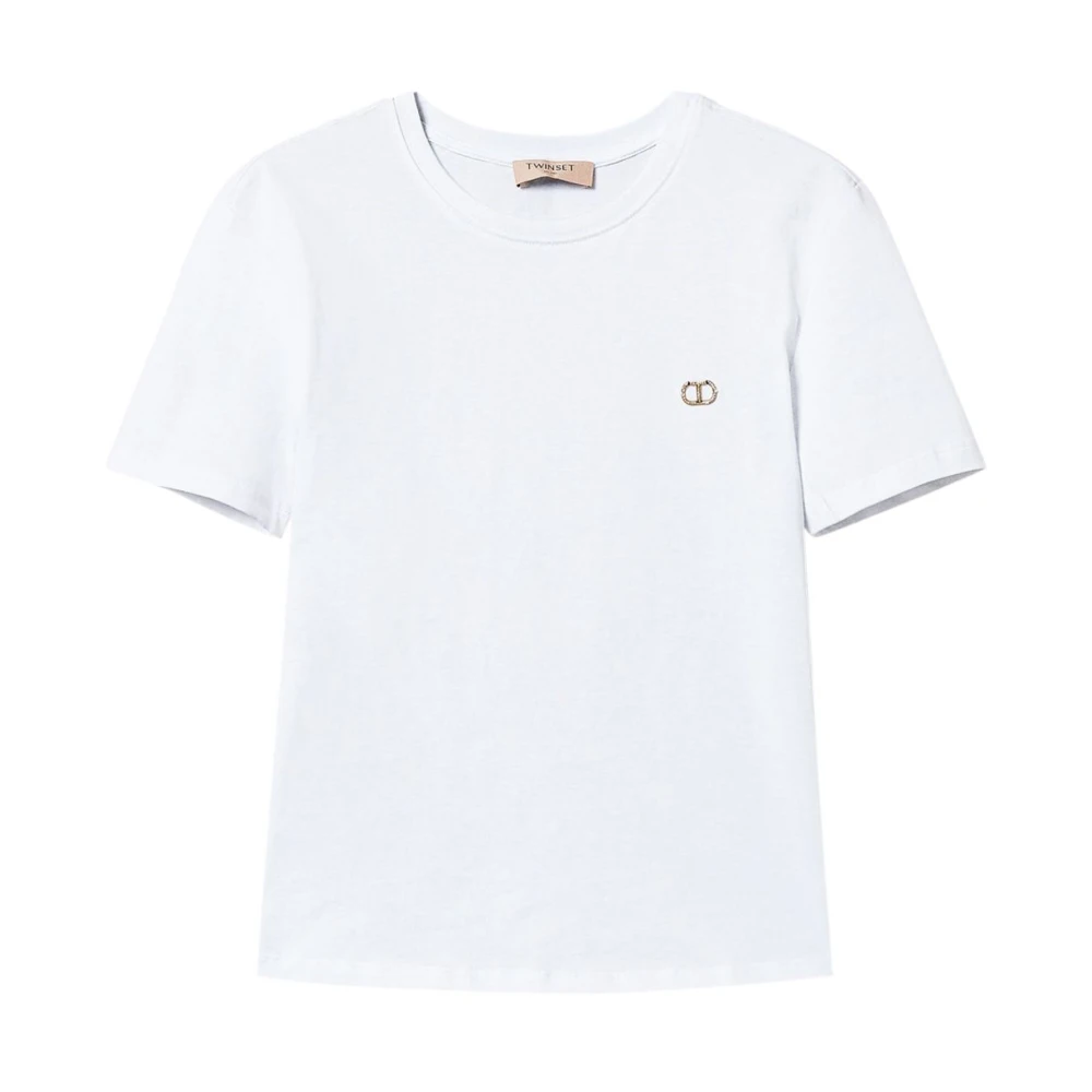 Twinset Witte T-shirts en Polos met Logo White Dames