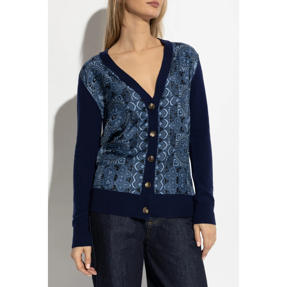 ETRO Vest met decoratief patroon Blue Dames