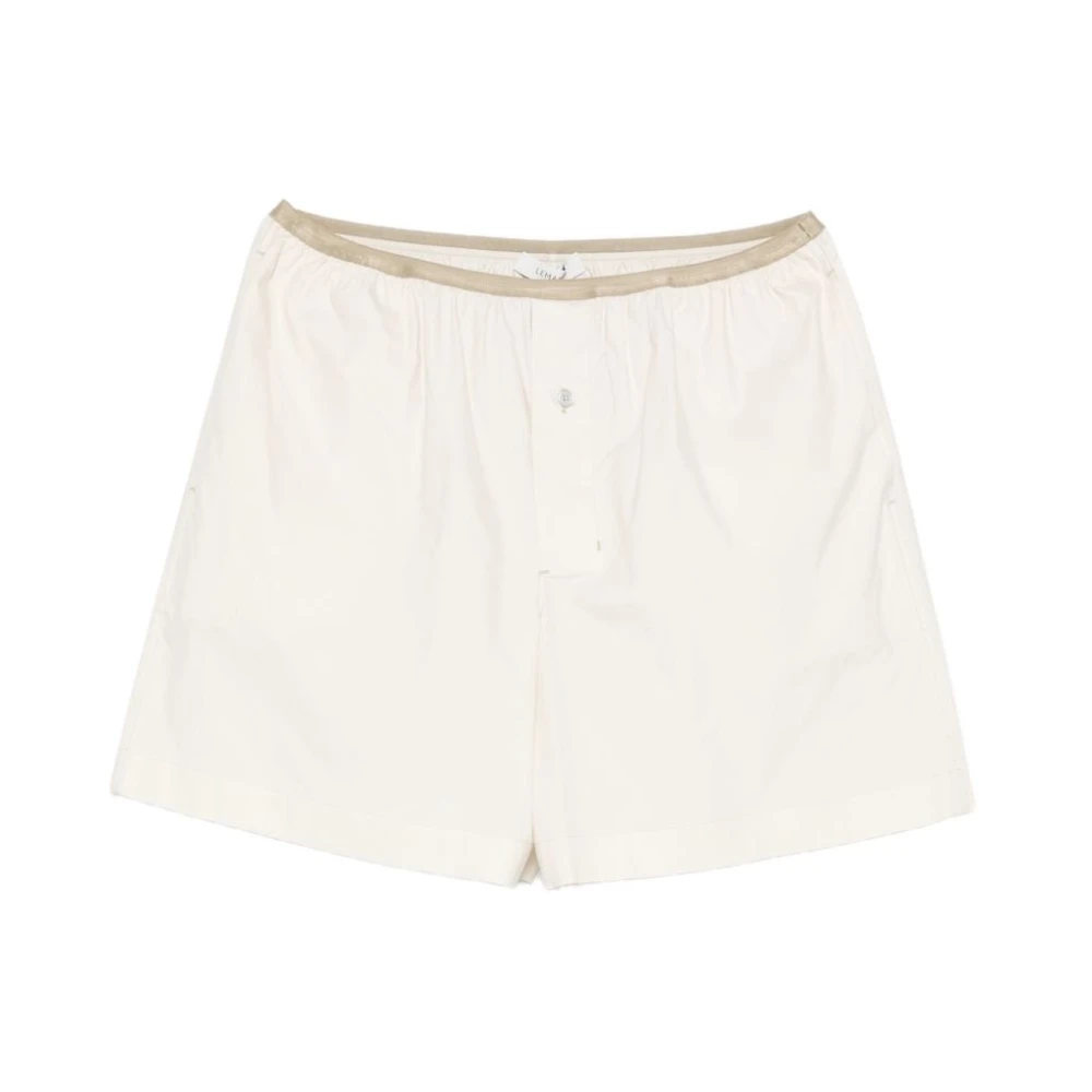 Lemaire White Short Shorts, Female, Xs, Boxer Shorts In Washed Cotton Silk