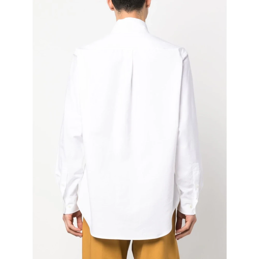 Palm Angels Witte Op Maat Gemaakte Overhemd met Bedrukt Lint White Heren