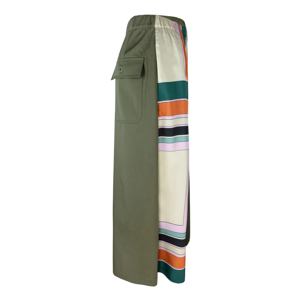 Max Mara Groene elastische rok met voorste split Green Dames