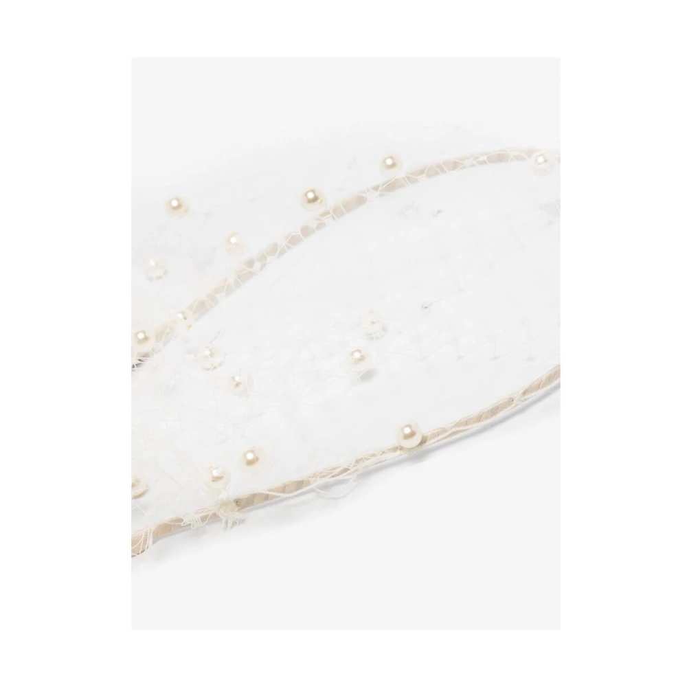 Jennifer Behr Witte Parel Sluier Haarband Accessoire White Dames