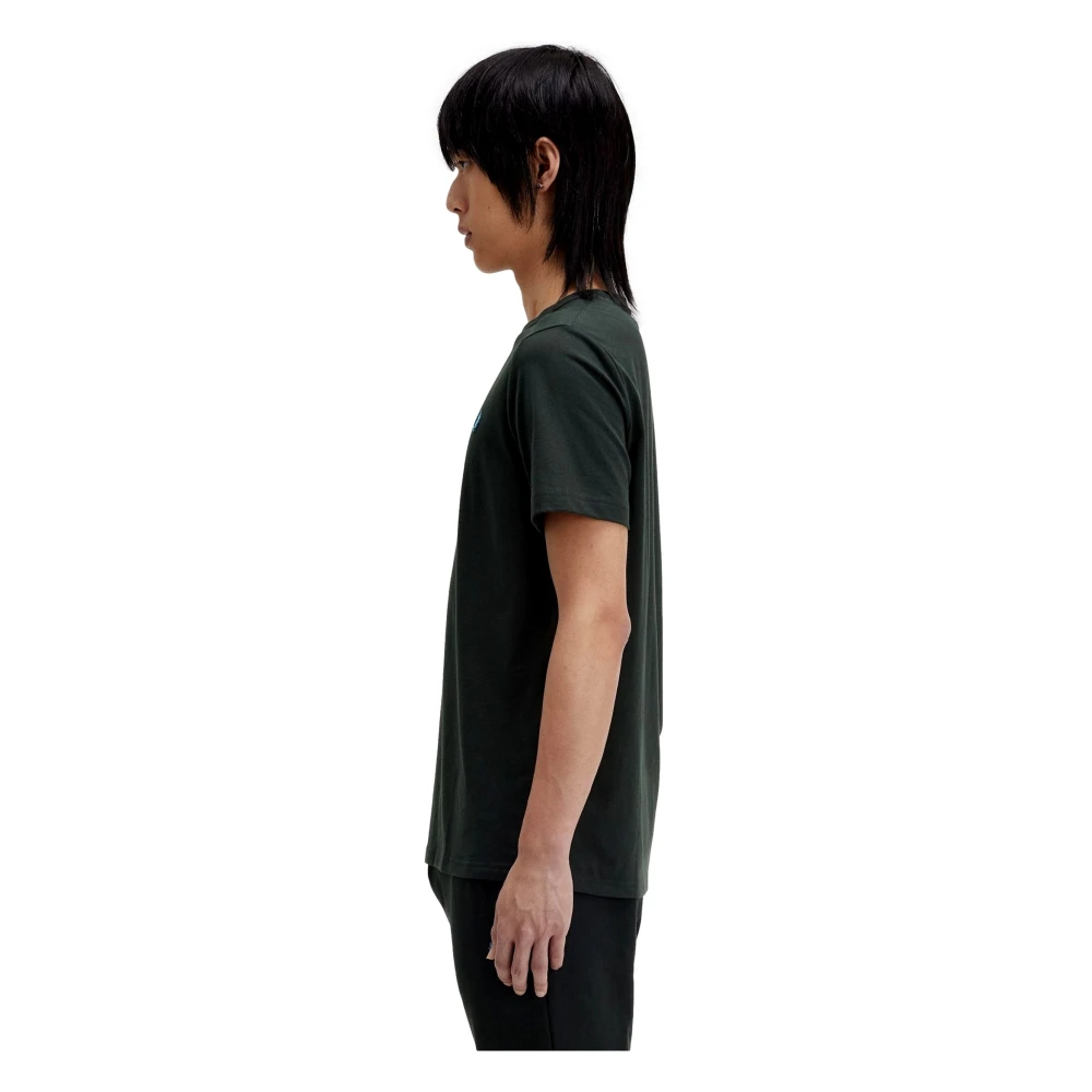 Fred Perry Navy Logo Geborduurd T-shirt Green Heren