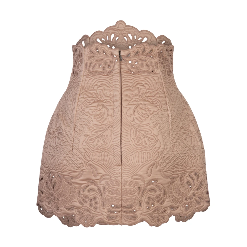 Ermanno Scervino Roze Zijden Bloemen Mini Rok Pink Dames