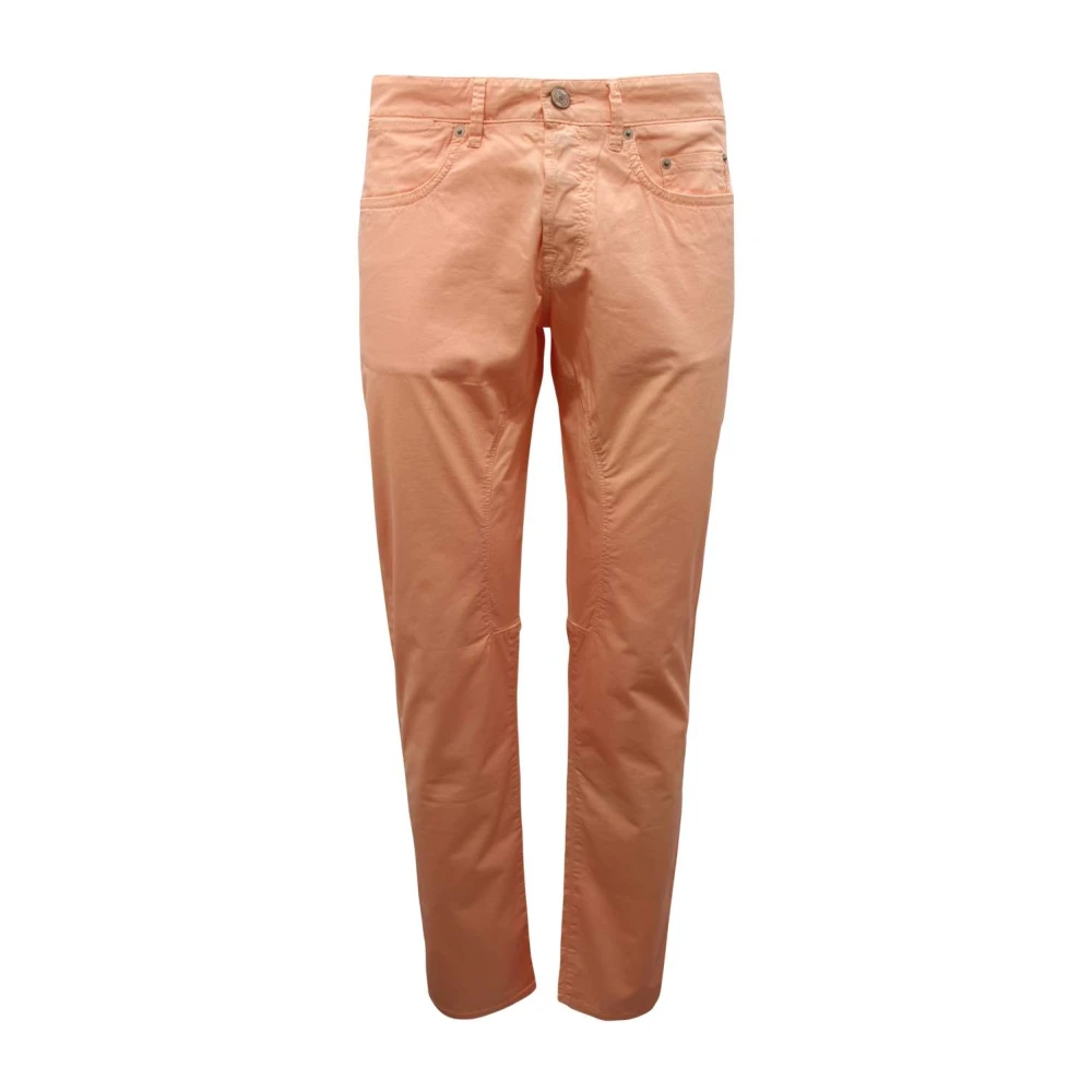 Siviglia Men's Pink Slim Fit Jeans, W35, Vintage Effect Trousers Made In Italy