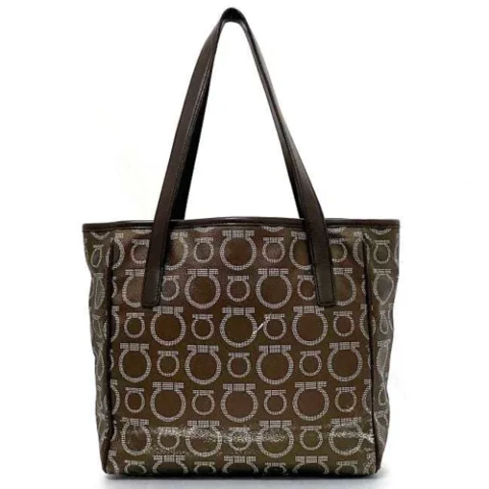 Salvatore Ferragamo Pre-owned Fabric totes Brown Dames