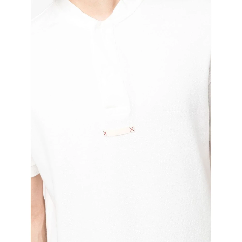 Maison Margiela Witte Katoenen Kraagloos Poloshirt White Heren