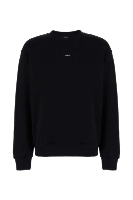 Svart Crewneck Tröja med Logotyp