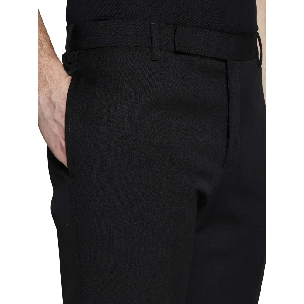 Saint Laurent Zwarte wollen tailored broek Black Heren