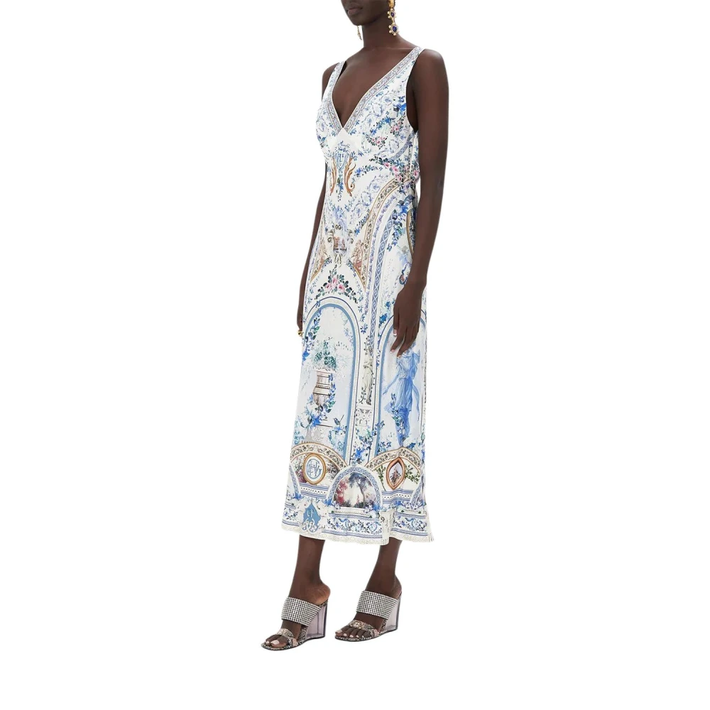Camilla Elegante Zijden Slip Jurk Multicolor Dames